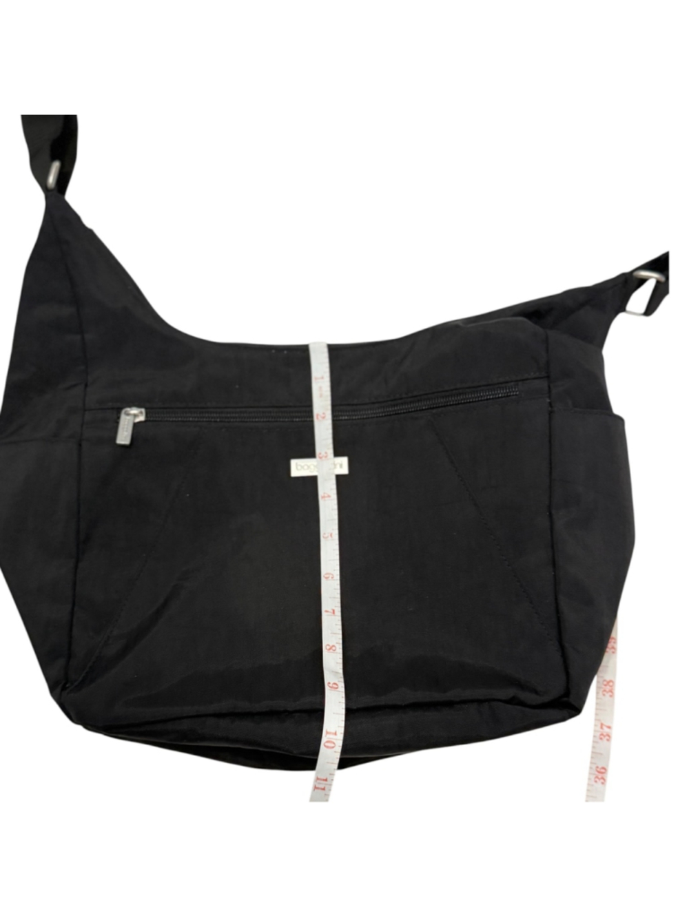Baggallini Black Nylon Crossbody Shoulder Bag Hobo Travel Purse Adjustable Strap - Picture 8 of 8